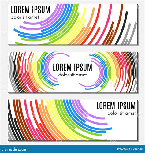 Sistema De Las Portadas Abstractas Coloridas Con Las Líneas Curvadas Y