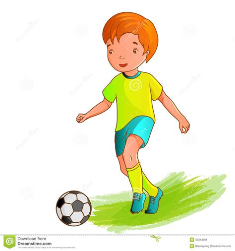 Cartoon Boy Playing Soccer Stock Vector Image 42343581