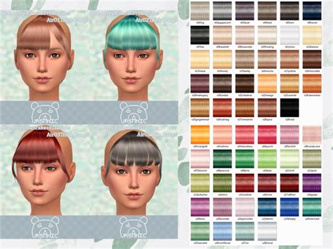 The Sims Resource Blahberry Pancakes Elza Bangs Hair Retextured By