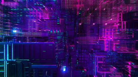 3d Digital Art Pink Purple Blue Neon Lights Neon Hd Wallpaper Peakpx