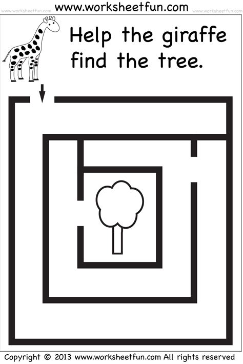 Beginner Mazes Preschool And Kindergarten 6 Worksheets Free