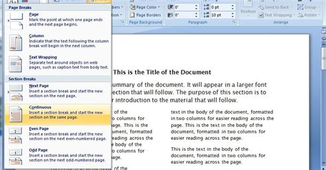 Create A Two Column Document Template In Microsoft Word Cnet