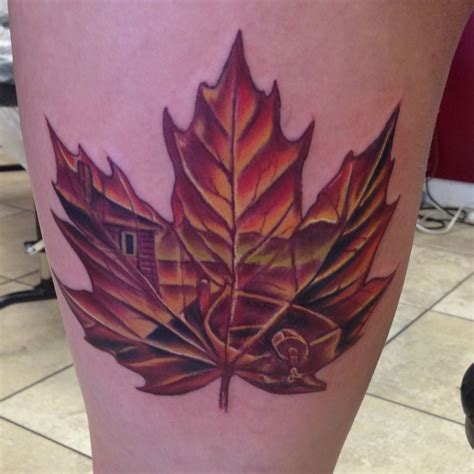 Maple Leaf Scenery Tattoo By Mike Ashworth Maple Leaf Tattoos Tattoo