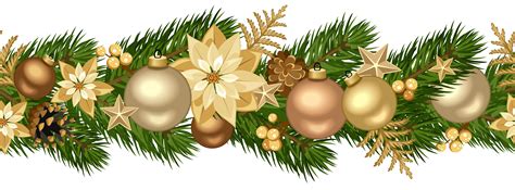 Download 60 christmas garland cliparts for free. Christmas Decorative Golden Garland PNG Clip Art Image ...