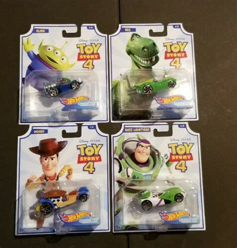 Buzz 2019 Hot Wheels Toy Story 4 Car Set Alien Woody Rex Disney Pixar