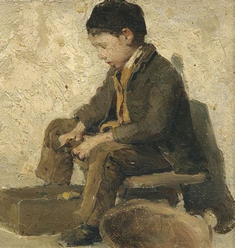 Sitting Boy Peeling Vegetables Albert Anker 19th Century Wikimedia