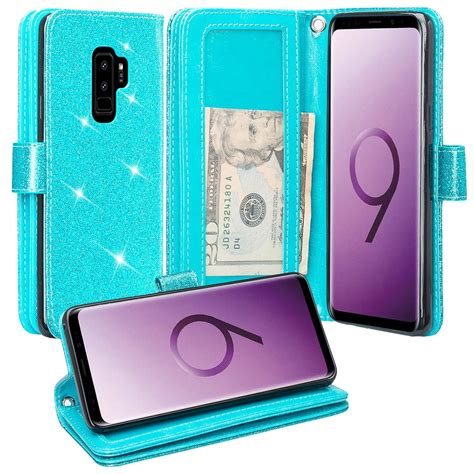 Samsung Galaxy S9 S9 Plus Case W Hd Screen Protector Slim Luxury Bling Faux Leather Magnetic
