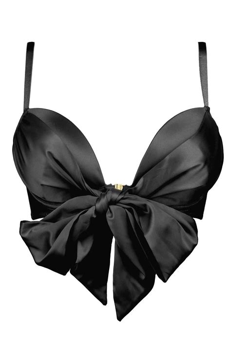 All Wrapped Up Front Fastening Bow Padded Bra Black Pour Moi