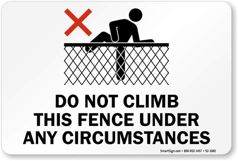 Do Not Climb Fence Sign