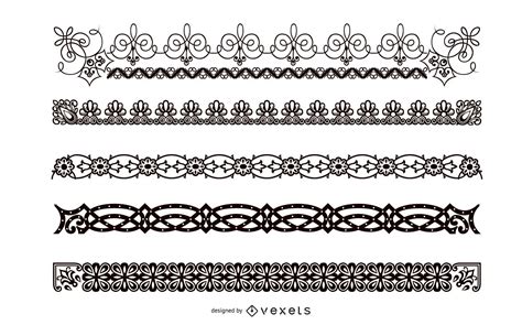 Abstract Black And White Border Set Vector Download