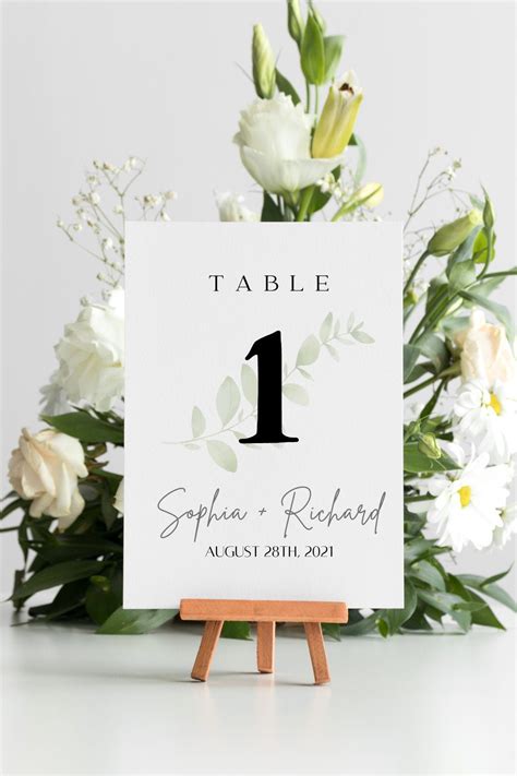 4x6 Customizable Table Numbers Instant Download Printable Etsy