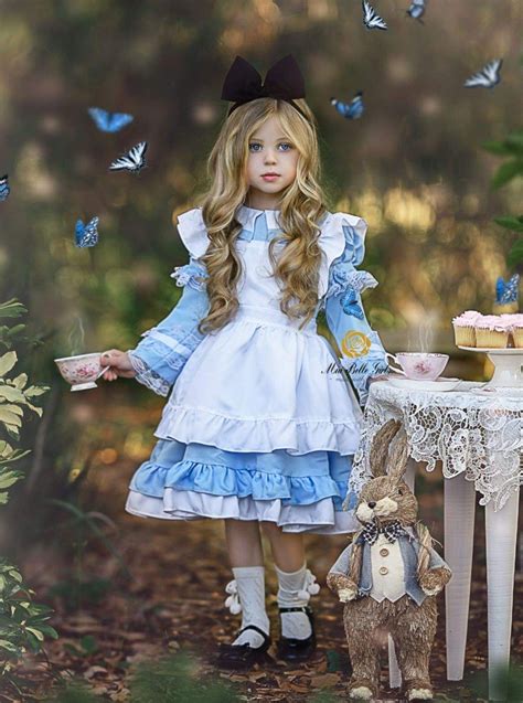 Girls Ruffled Alice In Wonderland Inspired Costume In 2021 Little