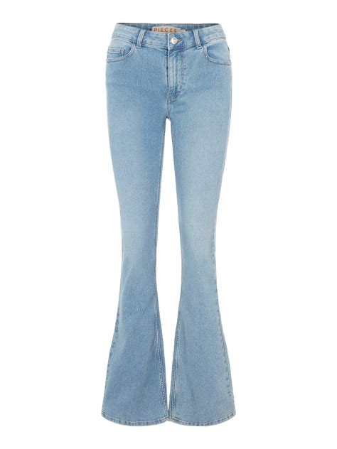Mid Waist Flared Jeans Blue Pieces®
