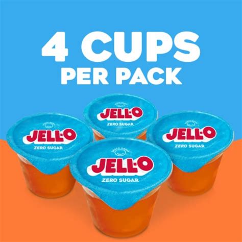 Jell O Orange Sugar Free Jello Cups Gelatin Snack 4 Ct Kroger