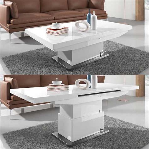 We have stunningly designed furniture that serve as coffee tables that can be easily lifted to lap level dining. Height Adjustable Coffee Table Expandable Into Dining Table