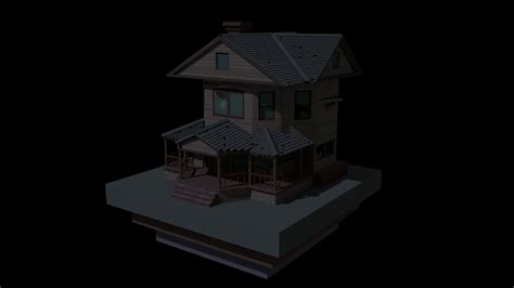 3d model low poly haunted house vr ar low poly cgtrader