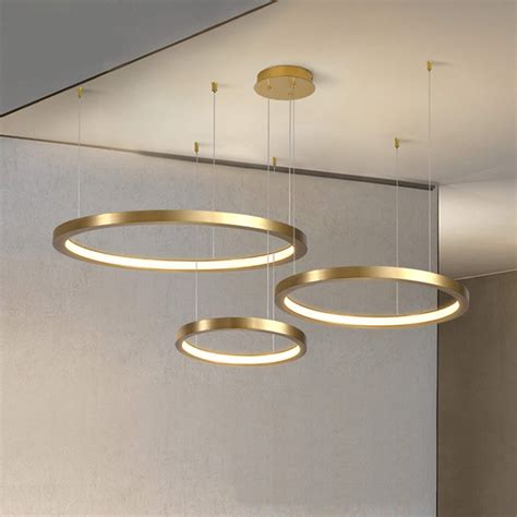 Modern Led Chandelier Minimalist 3 Ring Pendant Ceiling Light Etsy Uk