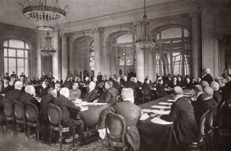 Treaty Of Versailles 1919 Nfrench Premier Clemenceau Addressing The
