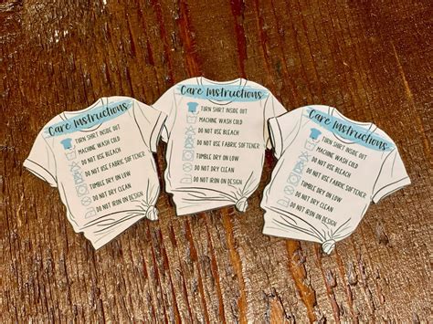 24 T Shirt Care Cards Shirt Care Instructions Shirt Tags Etsy