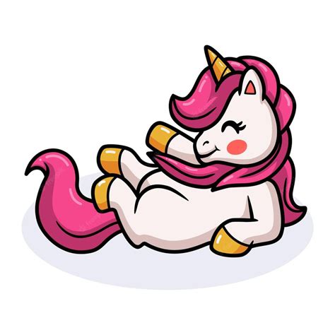 Premium Vector Cute Baby Unicorn Cartoon Posing