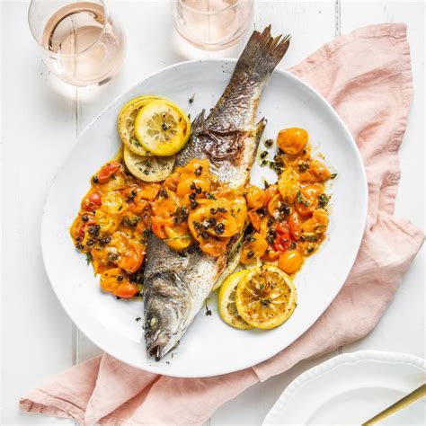 Roasted Branzino With Cherry Tomatoes And Fried Capers Recipe • June Oven