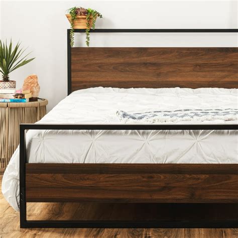 Best Choice Products Metal Wood Platform Queen Bed Frame W Wood Slats Headboard Footboard