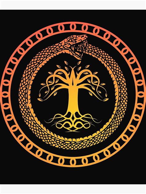 Snake Ouroboros Tree Of Life Symbol Of The Infinity Of The Universe
