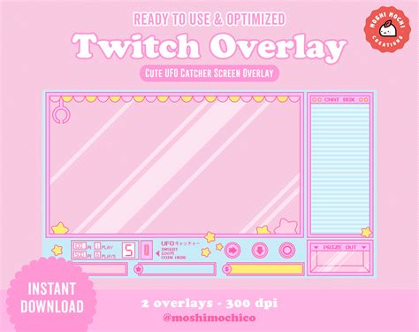 Twitch Cute Arcade Crane Machine Overlay Streamer Graphics Etsy