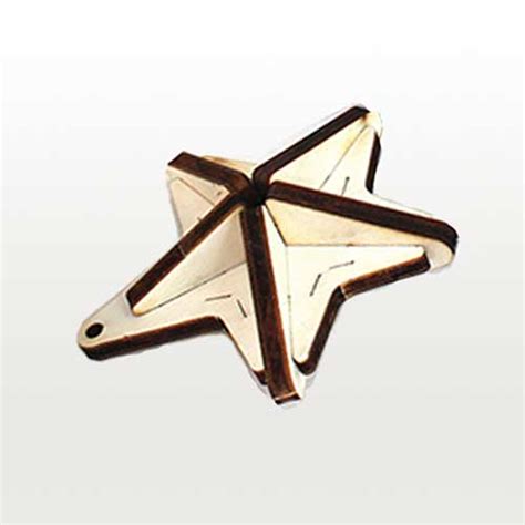 Wooden 3d Star Ornament