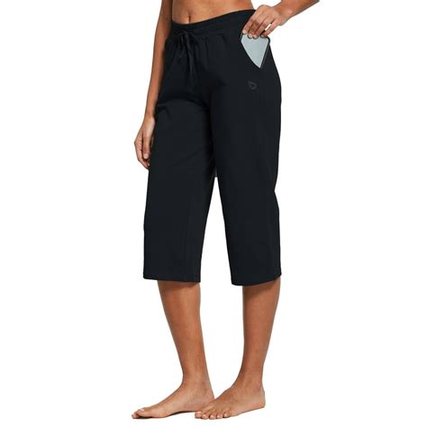 Baleaf Baleaf Women S Pants Active Yoga Lounge Capri With Pocketed Black Size S