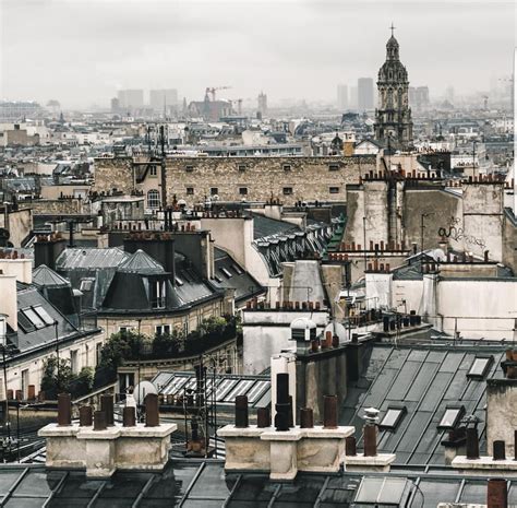 Wet Rooftops Of Paris Rraining
