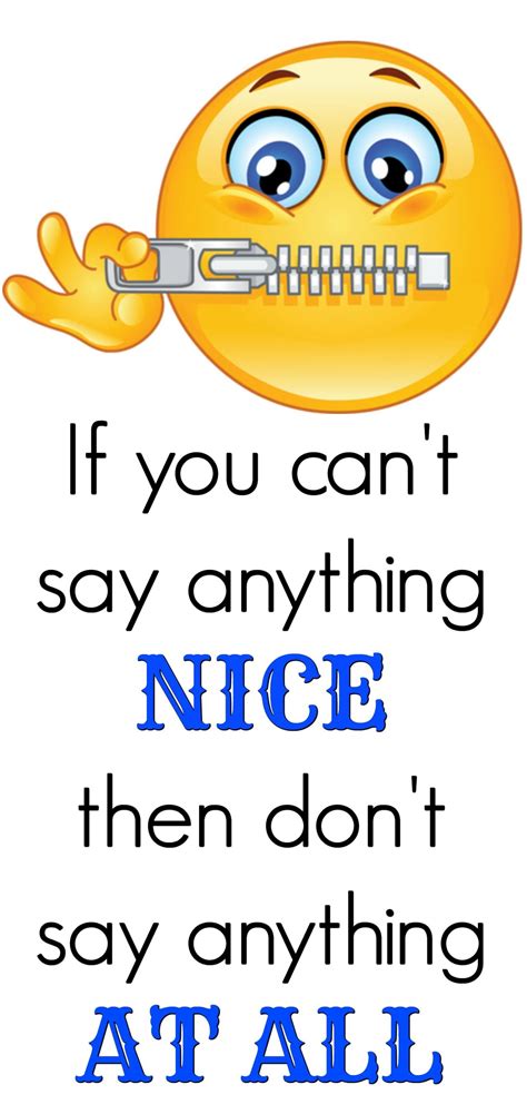 If You Cant Say Anything Nice Then Dont Say Anything At All