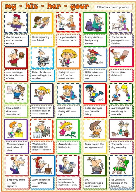 My Your His Her Its Our Their Worksheets For Kids из архива топ