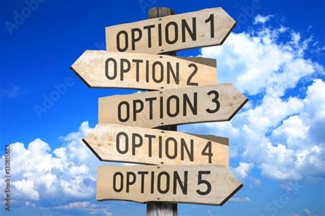 Wooden Signpost Option 1 Option 2 Option 3 Option 4 Option 5