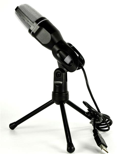 New Blackweb Bwa19ho0013c Usb Microphone With Desktop Tripod Stand Ebay