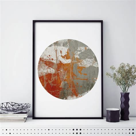 Minimalist Abstract Fine Art Prints Burnt Orange Living Room Wall Art