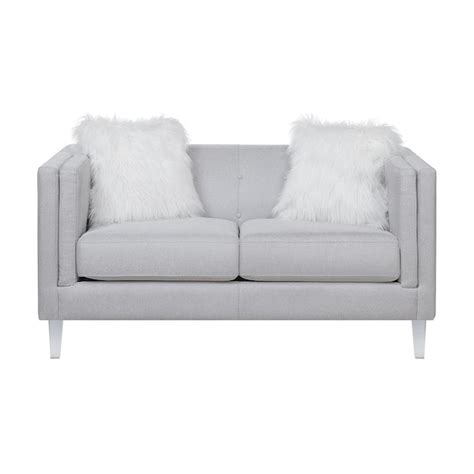 Scott Living Hemet Glam Light Grey Loveseat At