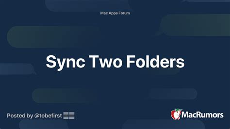Sync Two Folders Macrumors Forums