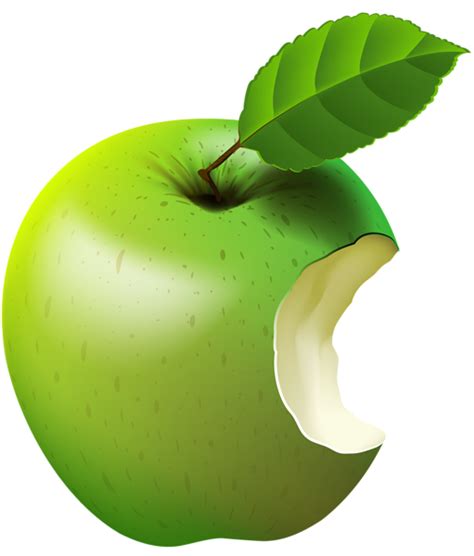 Bitten Apple Green Transparent Clip Art Image Papel De Parede Mac