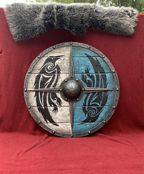 Eivor Valhalla Raven Authentic Battleworn Viking Shield Etsy Norse