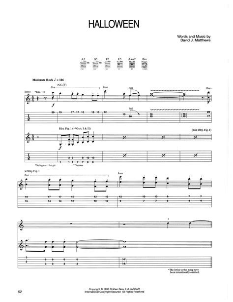 Halloween by Dave Matthews Band - Guitar Tab - Guitar Instructor