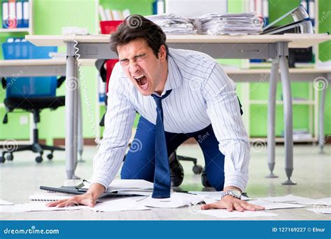 The Frustrated Businessman Stressed From Excessive Work Stock Image Image Of Overtime