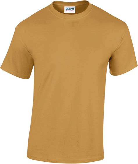 Gildan Heavy Cotton Adult T Shirt Blank Plain Shirts Old Gold Xl