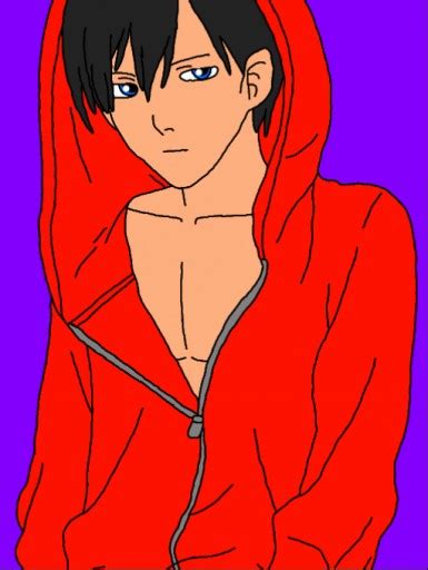 Colors Live Anime Red Hoodie Boy By Bonsaipottedboy