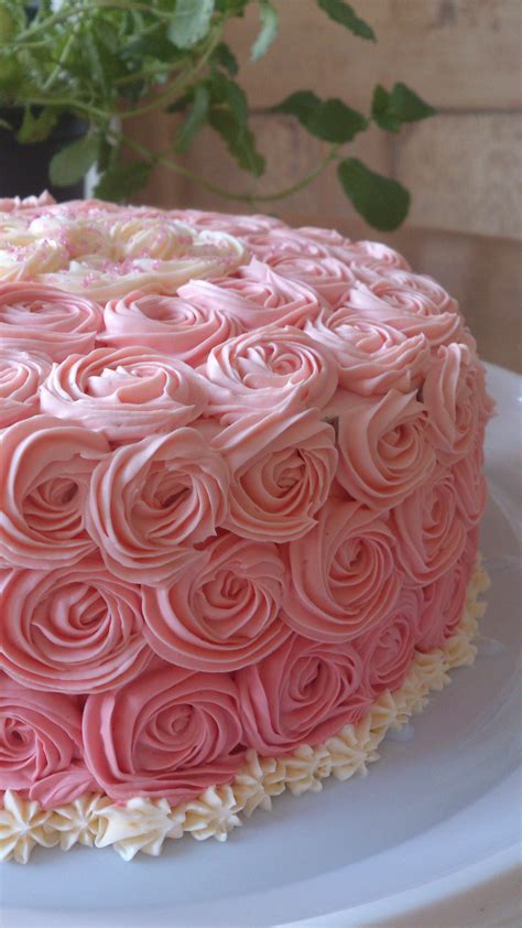 Pink Rose Cake For Birthday