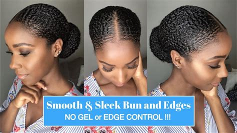 Our hairstyle for black women mobile app is on google play ! NO GEL! How to: Smooth-Sleek Bun and Edges Tutorial ...