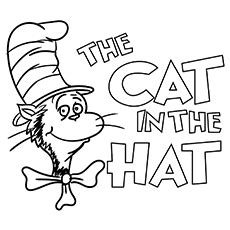 cat   hat coloring pages  preschool