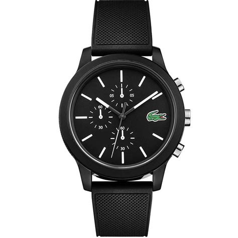Lacoste Mens Black 1212 Chronograph Watch 2010972 Francis And Gaye