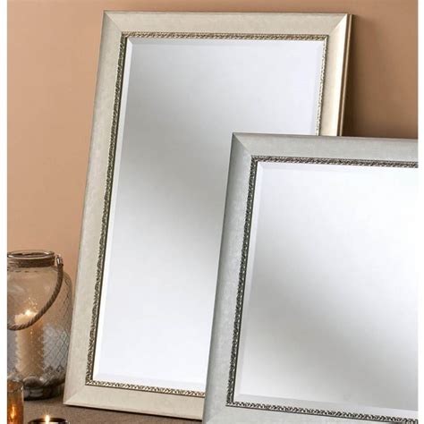 Ornate Rectangular Champagne Finished Wall Mirror Homesdirect365