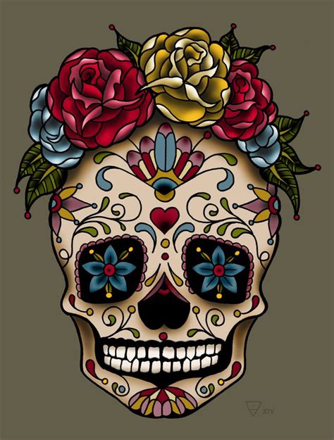 A Skull With Roses On Its Head